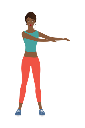 Black woman Doing Stretching  Illustration