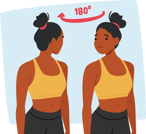 Black Woman Performs Neck Rolls From Side To Side To Relieve Tension And Improve Flexibility In The Neck During Her Exercise Routine Healthy Female Character Cartoon People Vector Illustration Illustration