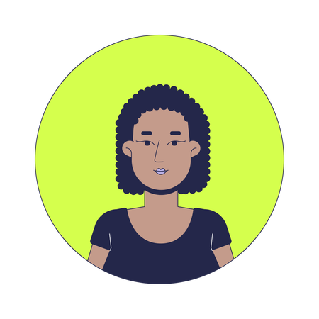 Black woman with afro curly hair  Illustration