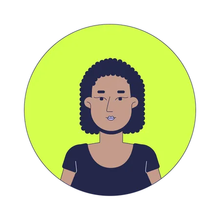 Black woman with afro curly hair  Illustration