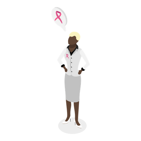 Black women wearing pink ribbon to spread breast cancer awarness  Illustration