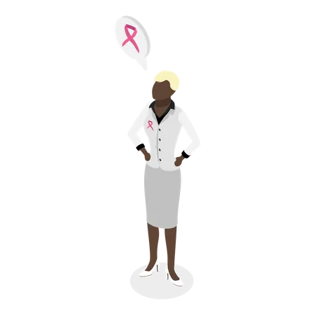 Black women wearing pink ribbon to spread breast cancer awarness  Illustration