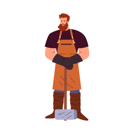 Blacksmith worker  Illustration