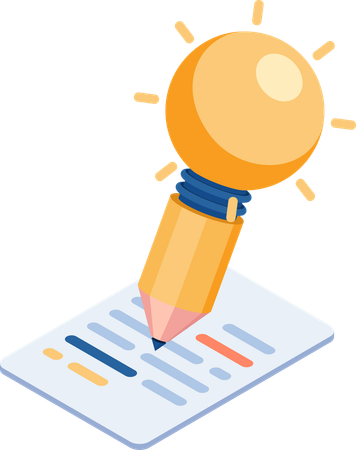 Bleistift mit Idee zum Schreiben von Inhalten  Illustration