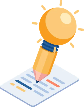 Bleistift mit Idee zum Schreiben von Inhalten  Illustration