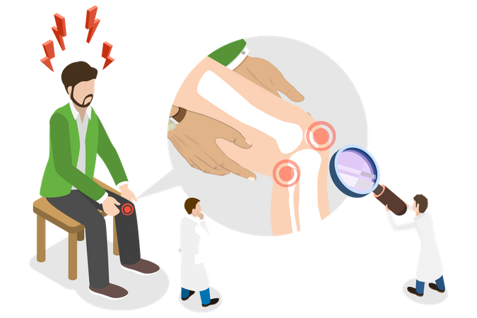 Blessure au genou ou inflammation des articulations  Illustration