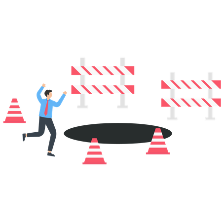 Blind business direction  Illustration