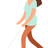 illustration blind girl walking