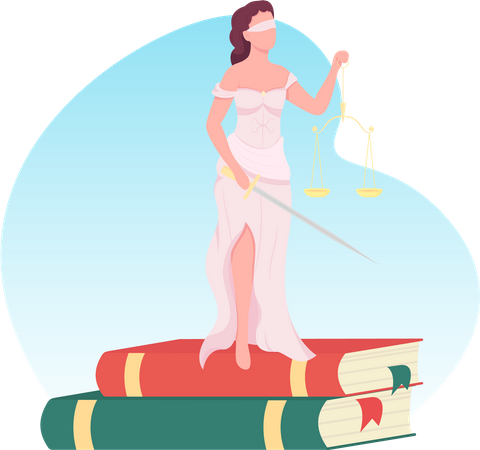 Blind justice woman Illustration