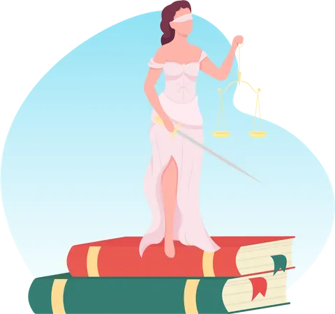 Blind justice woman Illustration