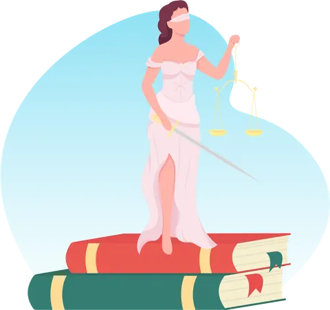 Blind justice woman  Illustration