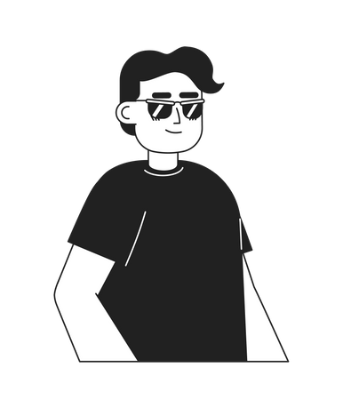 Blind man in sunglasses  Illustration