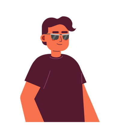 Blind man in sunglasses  Illustration