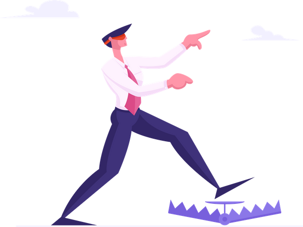 Blind vertrauter Mitarbeiter gerät in die Geschäftsfalle  Illustration