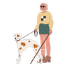 illustration for blind girl walking