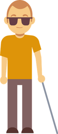 Blinder Mann mit Stock  Illustration