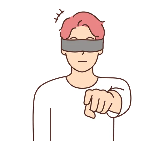 Blindfolded man Illustration