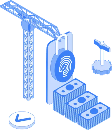 Blocco di sicurezza mobile per le transazioni  Illustration