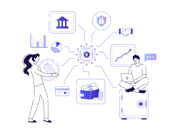 Block Chain technology  Illustration