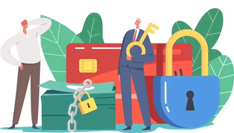 Block Credit card during Shopping or Online Transaction  Illustration