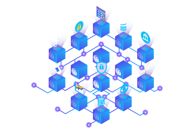 Criptomoeda Blockchain  Ilustração