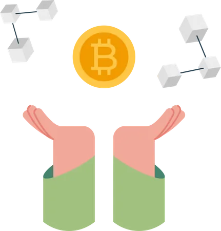 Bitcoin, crypto-monnaie, blockchain  Illustration