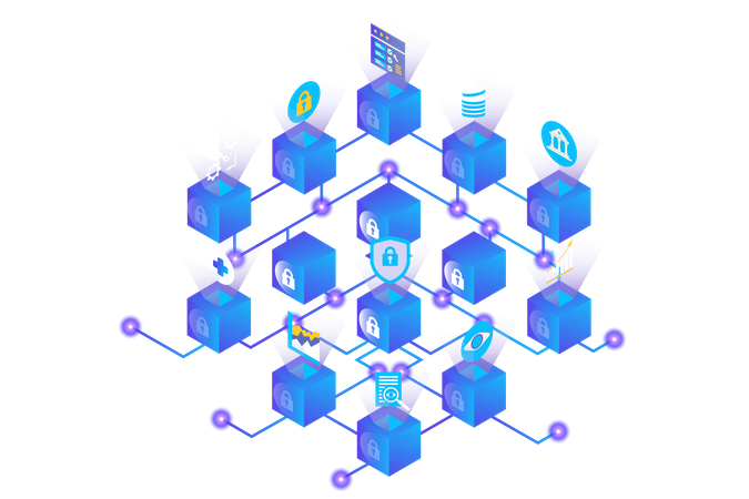 Blockchain Cryptocurrency  Illustration