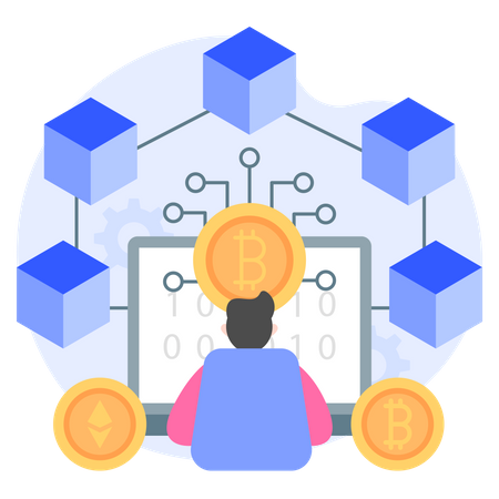 Blockchain Cryptocurrency  Illustration