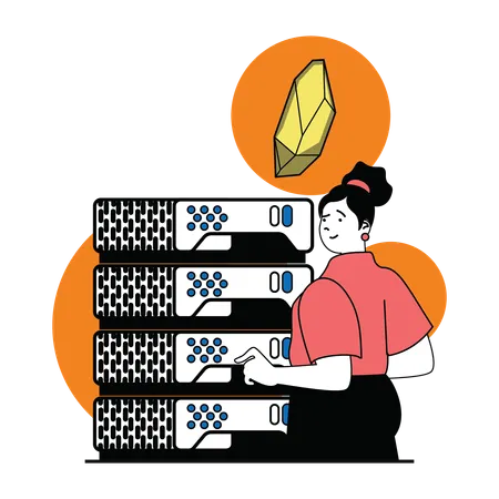 Blockchain Data Server  Illustration