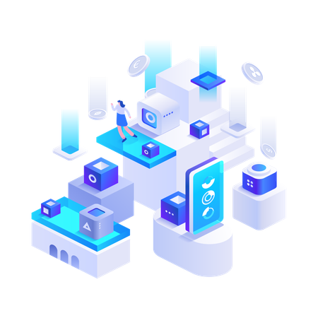 Blockchain Ecosystem And Digital Asset Exchange  Illustration