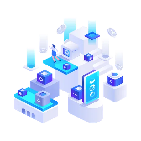 Blockchain Ecosystem And Digital Asset Exchange  Illustration