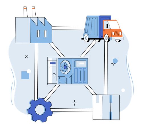Blockchain industry  Illustration