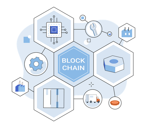 Blockchain industry  Illustration