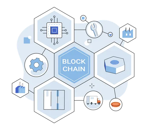 Blockchain industry  Illustration