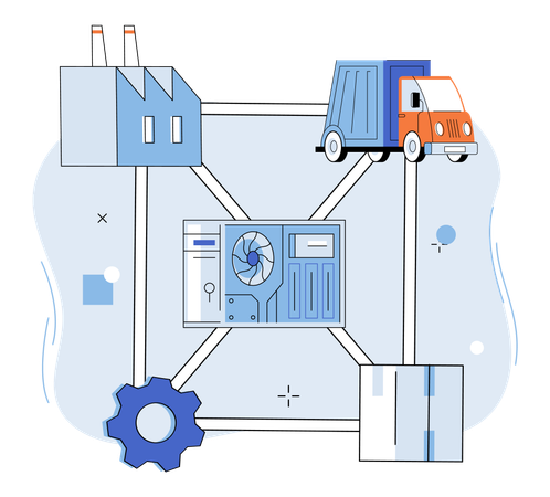 Blockchain industry  Illustration