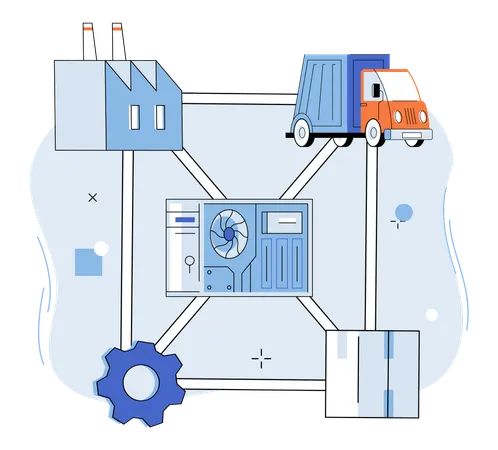 Blockchain industry  Illustration