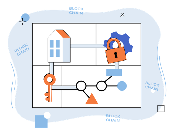 Blockchain industry  Illustration