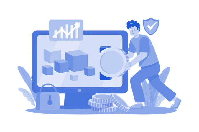 Blockchain Investment  Illustration