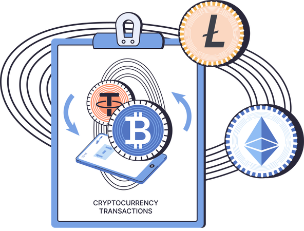 Blockchain management  Illustration