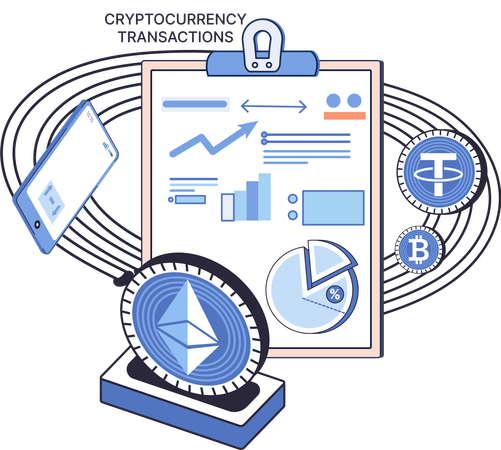 Blockchain management  Illustration