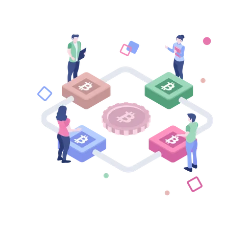 Blockchain network Illustration