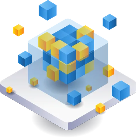Blockchain network box  Illustration