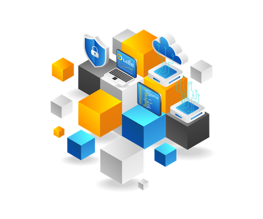 Blockchain network security analysis  Illustration