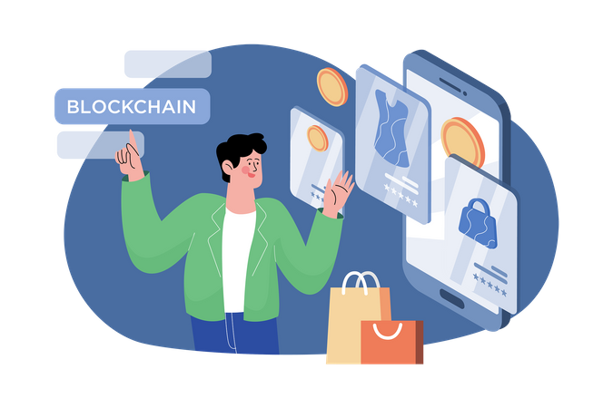 Blockchain Platform For eCommerce  Illustration