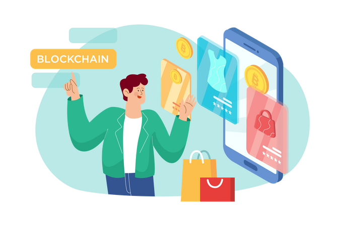 Blockchain Platform for eCommerce  Illustration