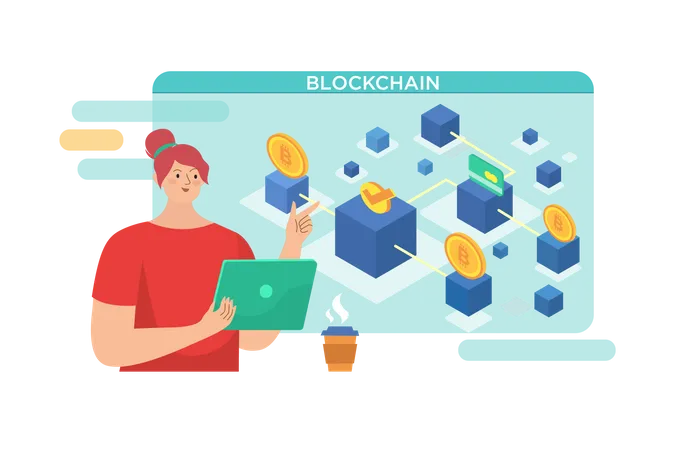 Blockchain Platform Transaction Illustration