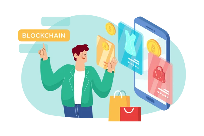 Blockchain-Plattform für E-Commerce  Illustration