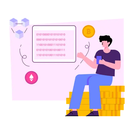Blockchain Presentation Illustration