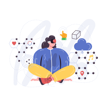 Blockchain Research in VR  Illustration