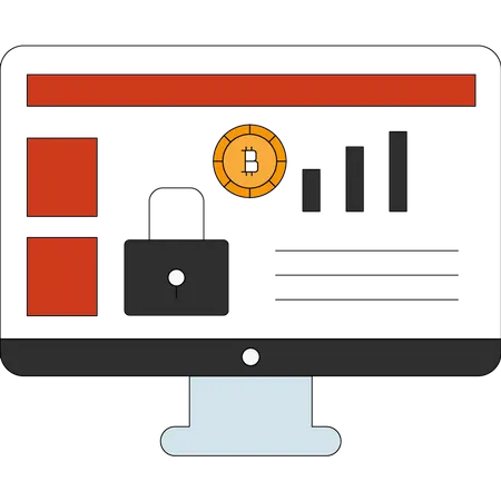 A Bitcoin Graph Appears On The Screen Illustration